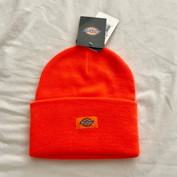 Dickies Neon Orange  Reflective Beanie Hat New NWT One Size - Picture 3 of 3